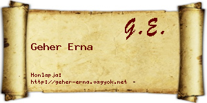 Geher Erna névjegykártya